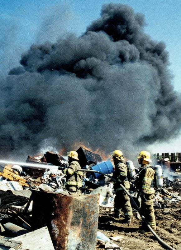 Trash Fire in Fresno County